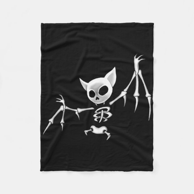 Manta Polar Fun Scary Dark Flying Skeleton T Halloween Clothin (Anverso)