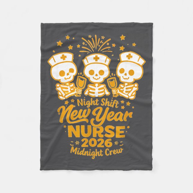 Manta Polar Fun Skeleton Er Icu Nurse Night Shift Crew New Yea (Anverso)