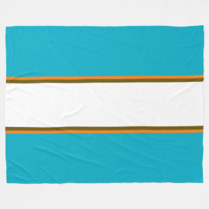 Manta Polar Fun Sporty Azure Blue Brown Rayas de Carreras Blan