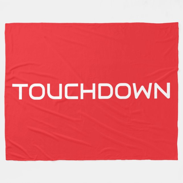 Manta Polar Fun Sporty TOUCHDOWN Modern Text On Bright Red (Frente (Horizontal))