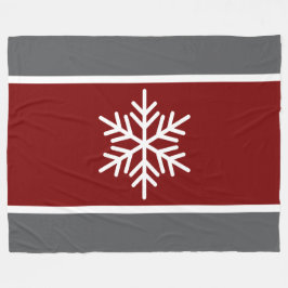 Manta Polar Fun Vintage Red Gray Strips Nordic Snowflake