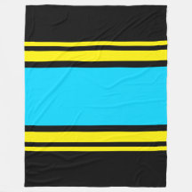 Fun Wide Bright Blue Yellow Black Stripes de Carre