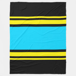 Manta Polar Fun Wide Bright Blue Yellow Black Stripes de Carre