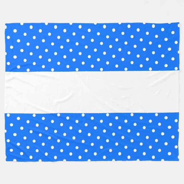 Manta Polar Fun Wide Bright Polka Doted Blue White Stripes (Frente (Horizontal))