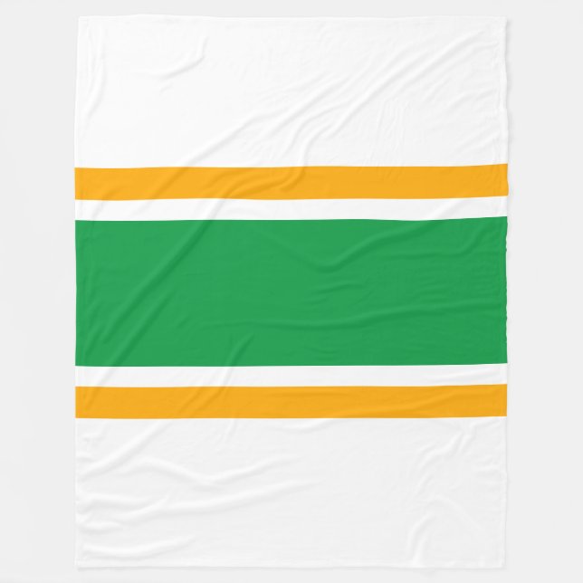 Manta Polar Fun Wide Kelly Green Yellow White Carreras Stripes (Anverso)