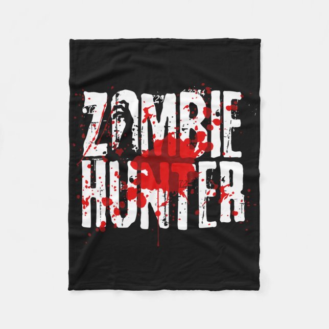 Manta Polar Fun Zombie Hunter Diseño Para Niños Chicas Hallowe (Anverso)