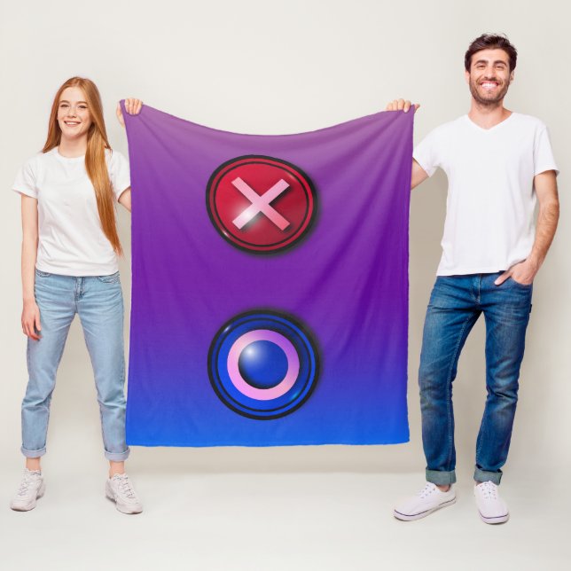 Manta Polar Funda abierta con botones de votación de juego (In situ)