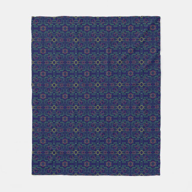 Manta Polar Funda azul geométrica de baraja (Anverso)