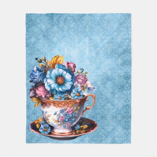 Manta Polar Funda blanda y pulgada sobre fondo azul (Anverso)