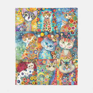 Manta Polar Funda colorida de gatos