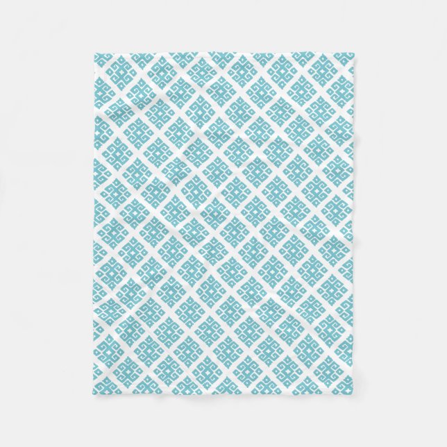 Manta Polar Funda con estampado azul y blanco geométrico triba (Anverso)