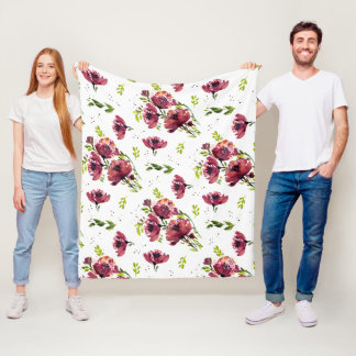 Manta Polar Funda de amamillador de color de agua de flores