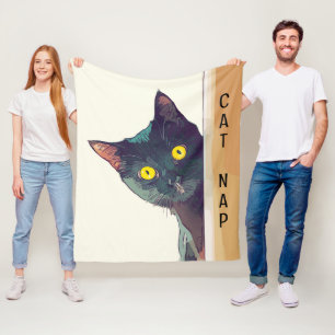Manta Polar Funda de diseño de gatos de Peeking