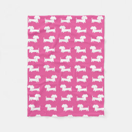 Manta Polar Funda de diseño rosado de Dachshund