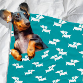 Manta Polar Funda de diseño verde azulado Dachshund Design Fle