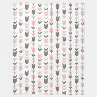 Manta Polar Funda de flechas flotantes - rosa/gris/blanco