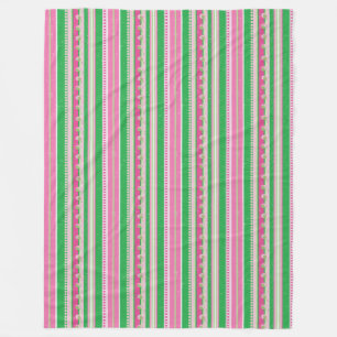 Manta Polar Funda de fleche rayada rosa y verde moderno