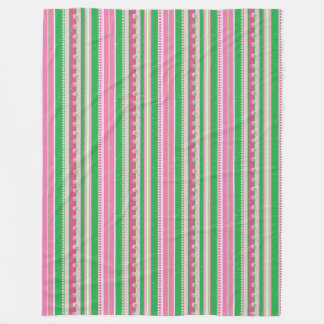 Manta Polar Funda de fleche rayada rosa y verde moderno