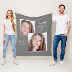 Manta Polar Funda De Fleece Con Dos Fotos Cuidadas
