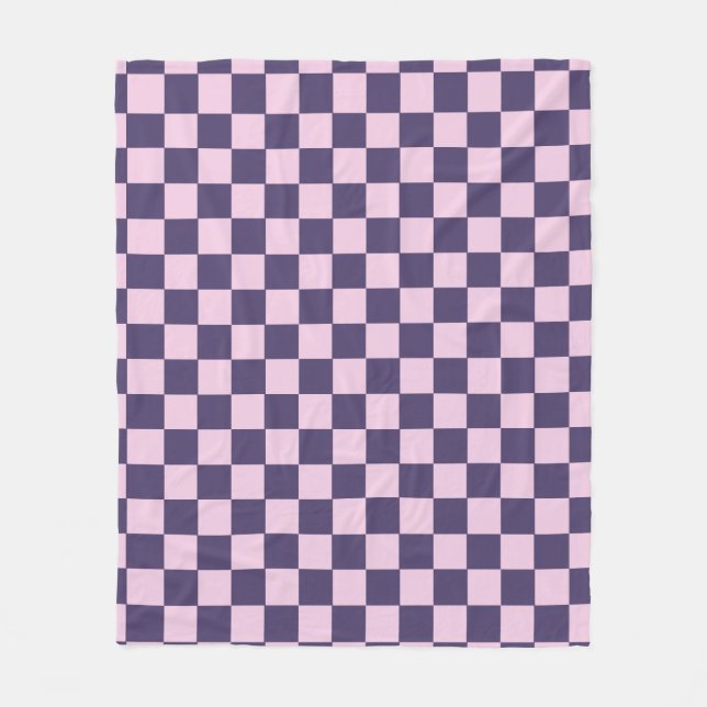 Manta Polar Funda De Fleece Pink And Purple Checkerboard (Anverso)