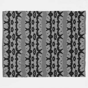 Manta Polar Funda de flete, patrón clásico negro y gris