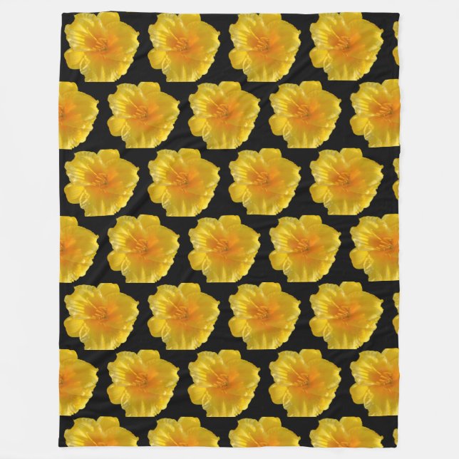 Manta Polar Funda de flor amarillo (Anverso)