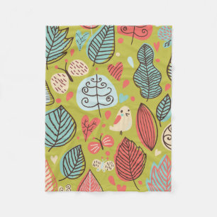 Manta Polar Funda de flores de hojas de color