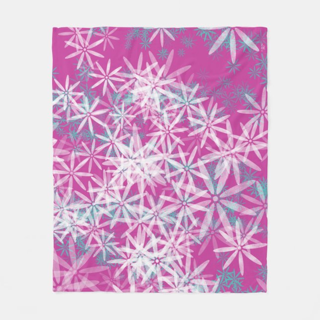Manta Polar Funda de flores rosadas (Anverso)