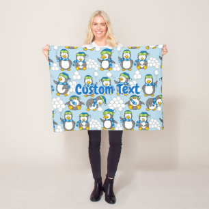 Manta Polar Funda de fondo de pingüinos pequeños
