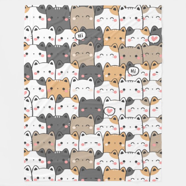 Manta Polar Funda de gatito Kitty Power 60x80 (Anverso)
