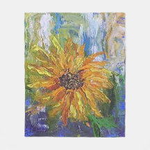 Funda de impresión de girasol pintada a mano