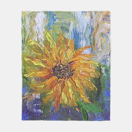 Manta Polar Funda de impresión de girasol pintada a mano