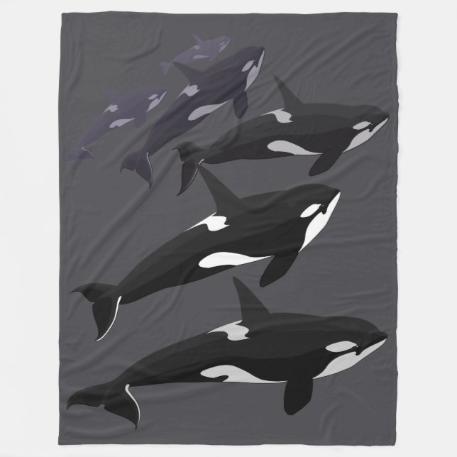 Manta Polar Funda de la Fleece Blanket Guay Killer Whale Art (Anverso)