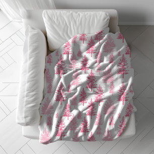 Manta Polar Funda de la flota de los pinos rosados minimalista