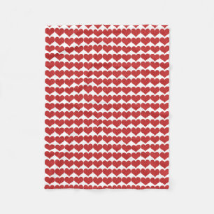 Manta Polar Funda de la flota del patrón de los corazones rojo