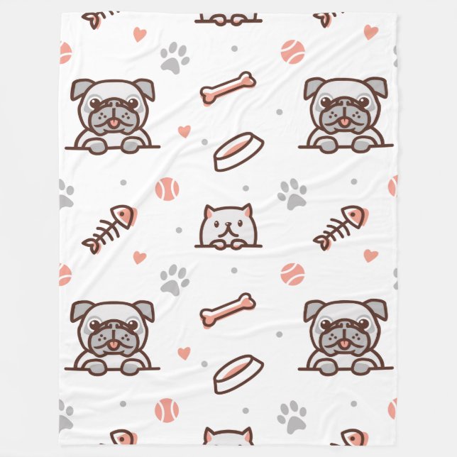 Manta Polar Funda de la mezcla de perros 60x80 (Anverso)