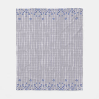 Manta Polar Funda de lana floral a cuadros púrpura