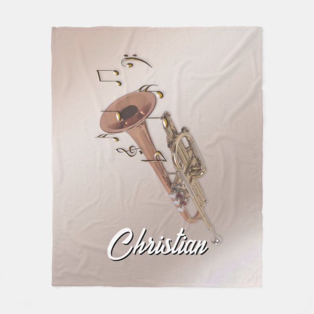 Manta Polar Funda de nombres personalizados Trumpet, funda de  (Anverso)