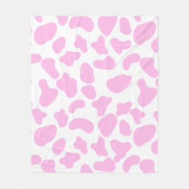 Manta Polar Funda de papel de huella de vaca rosa