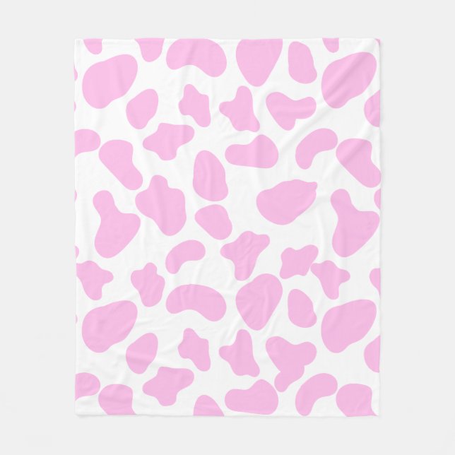 Manta Polar Funda de papel de huella de vaca rosa (Anverso)