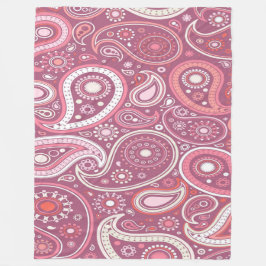 Manta Polar Funda de papel de impresión rosa y paisley blanca