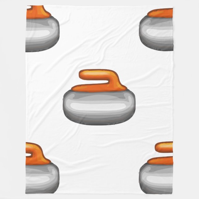 Manta Polar Funda de piedra curling de emoji (Anverso)