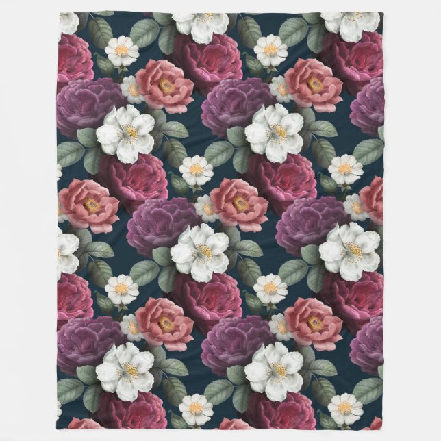 Manta Polar Funda de pulpa de patrón floral (Anverso)