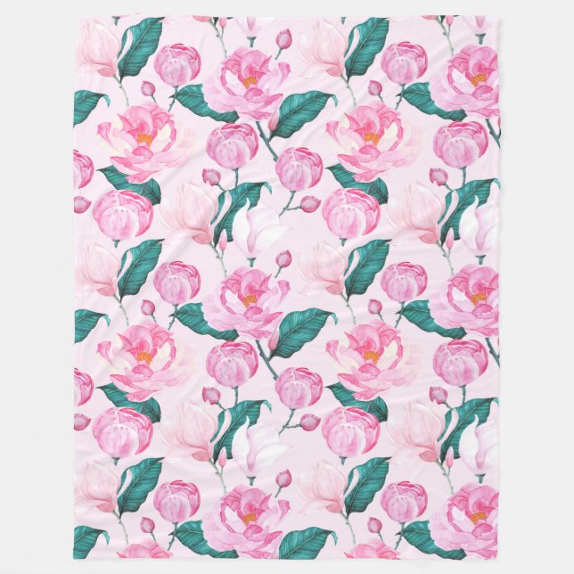 Manta Polar Funda de pulpa de patrón floral (Anverso)