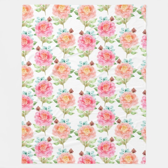 Manta Polar Funda de pulpa de patrón floral (Anverso)