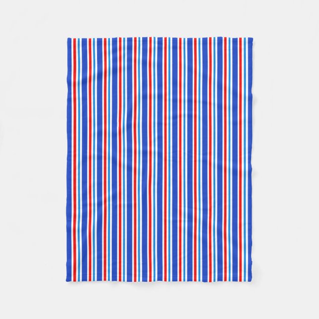 Manta Polar Funda de rayas azules, rojas y blancas (Anverso)