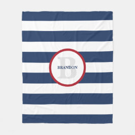 Manta Polar Funda de rayas náuticas - personalizada