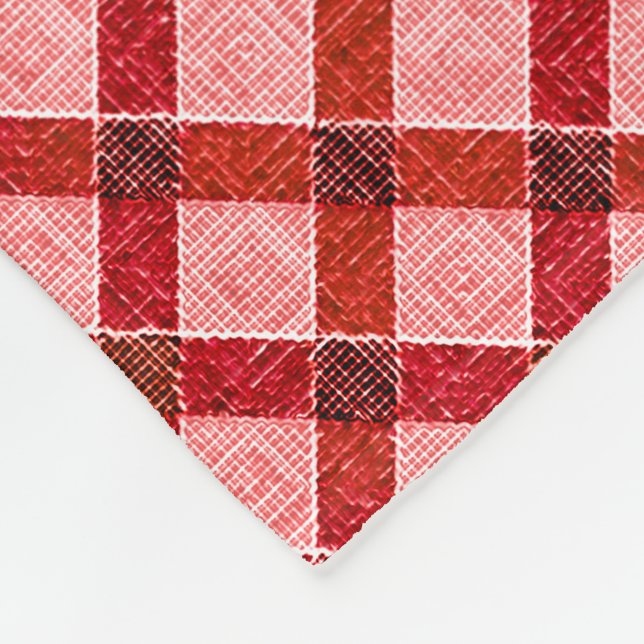 Manta Polar Funda de tartán de cruz rosa con ligero relieve ás (Esquina)