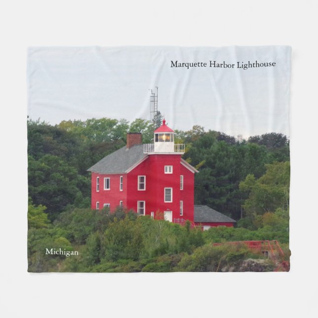 Manta Polar Funda del faro de Marquette Harbour (Frente (Horizontal))