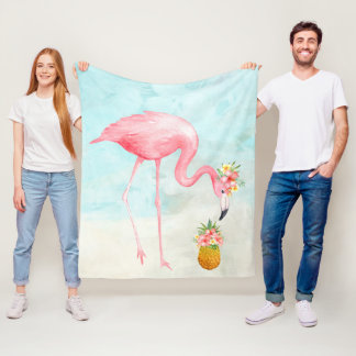 Manta Polar Funda Flamingo Tropical